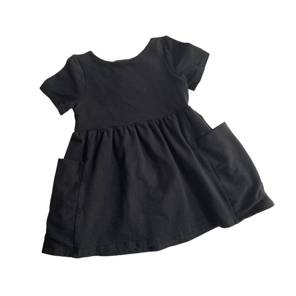 Remie Girl Black Button Back Dress